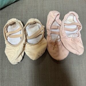 Children's Ballet Shoes in Cream and Pink